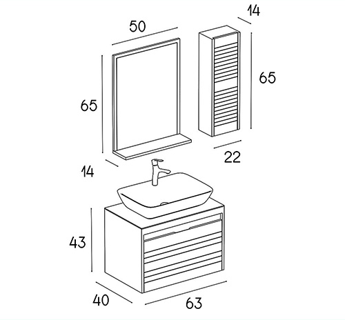 PVC vanity cabinet model D-6020